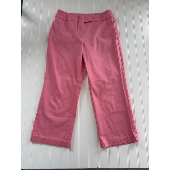 Pants - New York & Company Womens 8 Pink Cropped Capri Pants Cotton Stretch Pockets